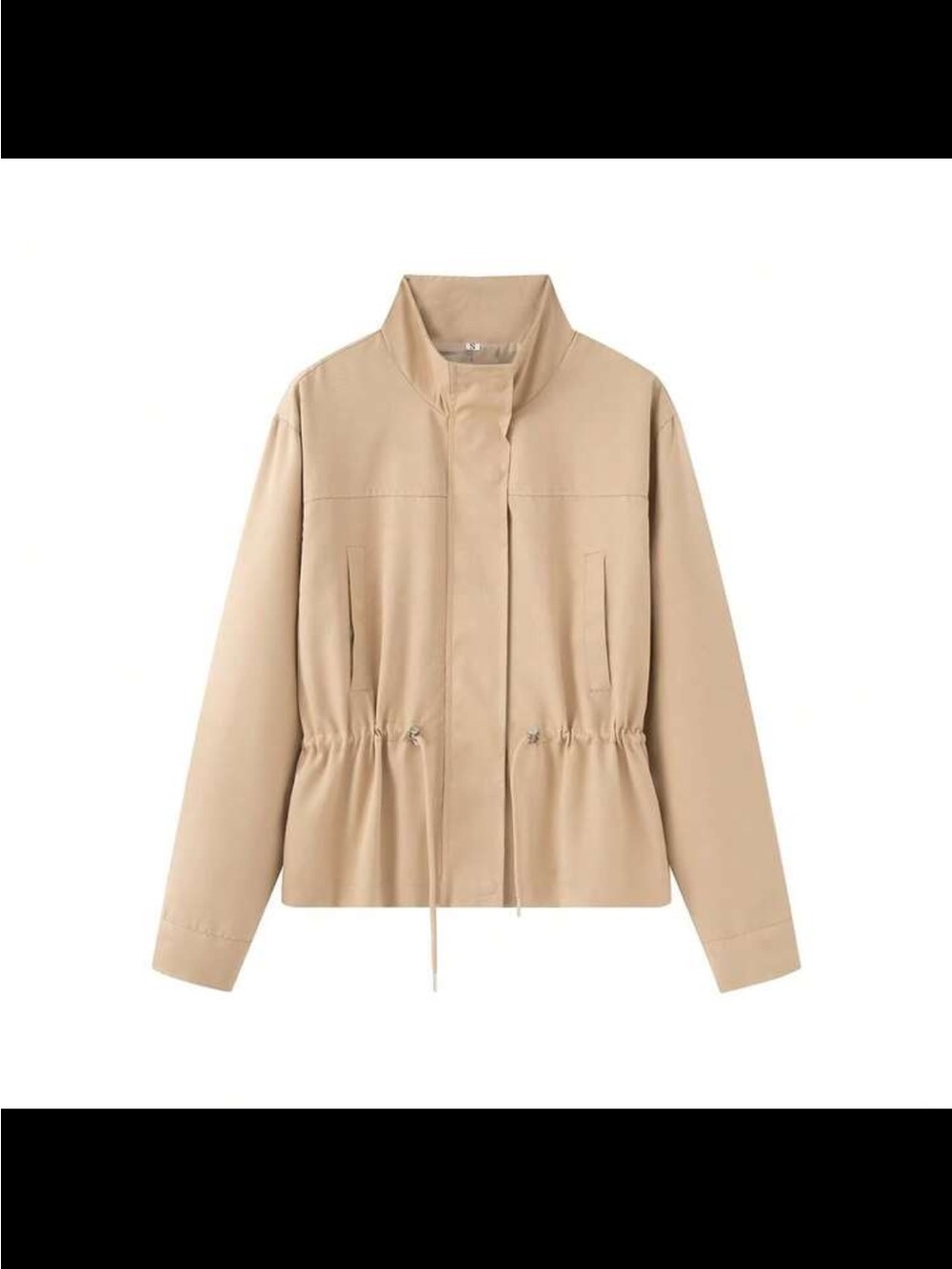 SHEIN Beige Drawstring Waist Utility Jacket